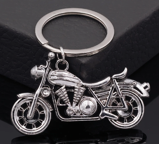 Silver Motorcycle Keyring